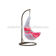 Maple Leaf Patio Rattan Hanging Swing Chair With Stand